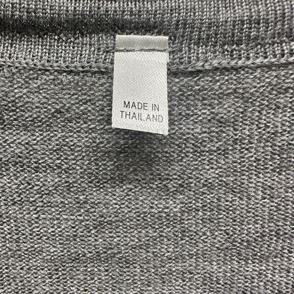 Muji Cardigan Womens Extra Large Grey 100% Wool Washable Japan Minimalist Casual - Picture 12 of 13